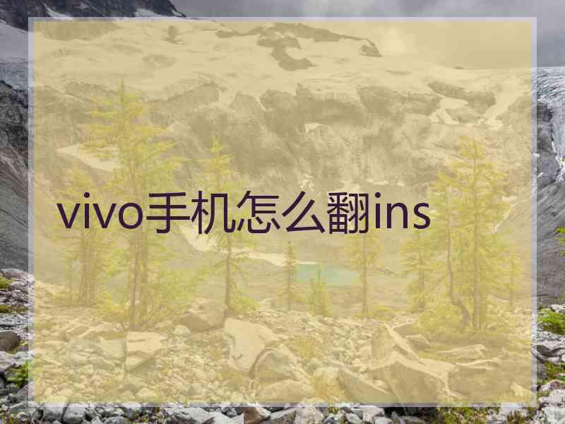 vivo手机怎么翻ins